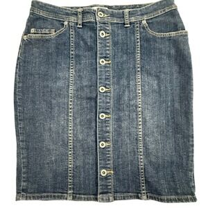 Chico's Platinum Blue Denim Skirt Womens Chico 0 US Sz 4 Small W195